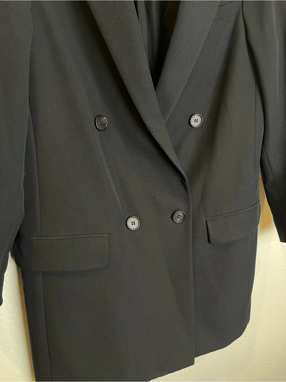 All Saints Ariah Blazer Size 6 Black Double Breasted Minimalist Luxury Career - Picture 4 of 14